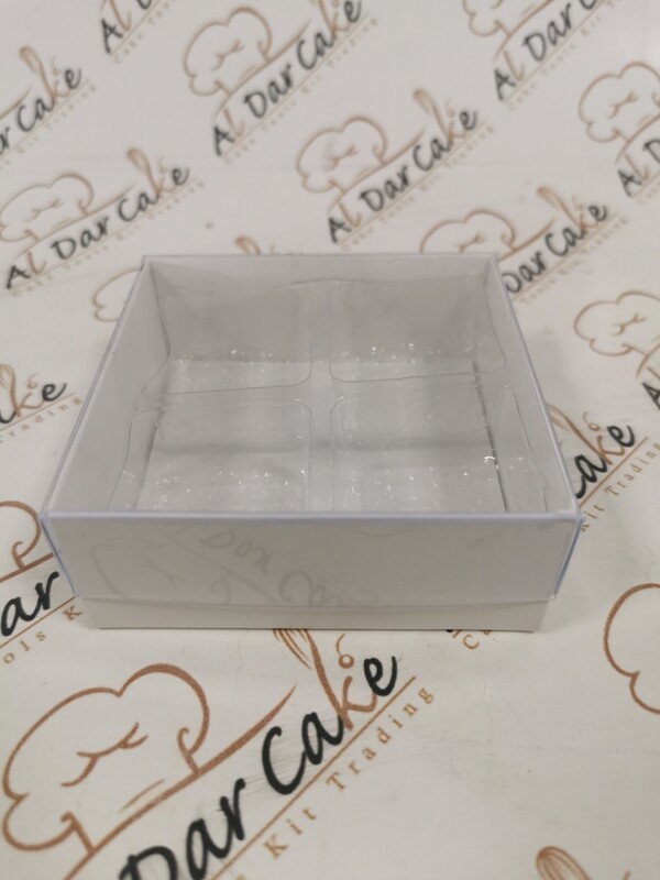 PVC Small box 4 square divider size 8x8x3 cm