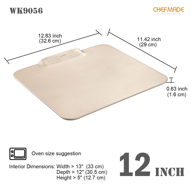 Non-Stick Carbon Steel Cookie Sheet Pan One-Handed Gripping Rimless 12-Inch