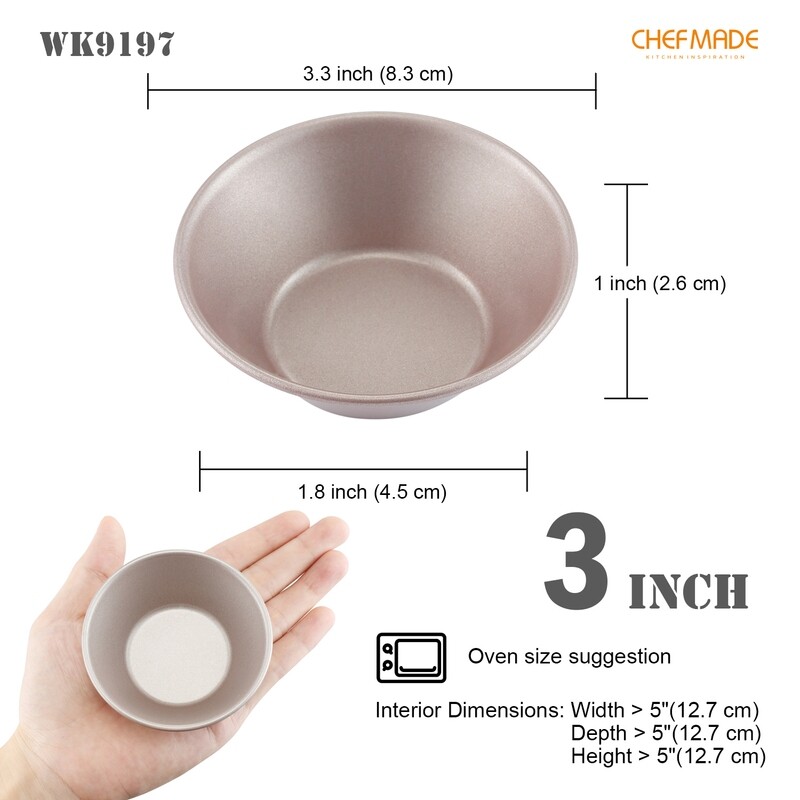 Non-Stick Mini Pudding Pan Set 3"(4Pcs)