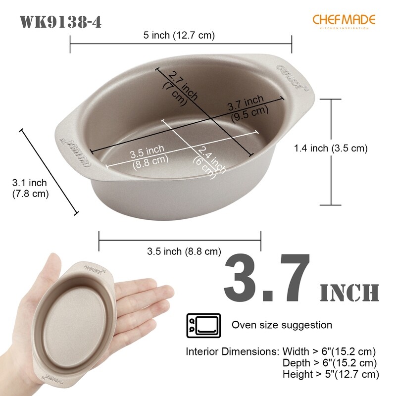 Non-Stick Mini Cheese Cake Pan Set 3.7" (4Pcs)