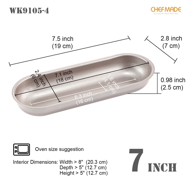 Non-Stick Mini Hotdog Pan Set 7"(4Pcs)