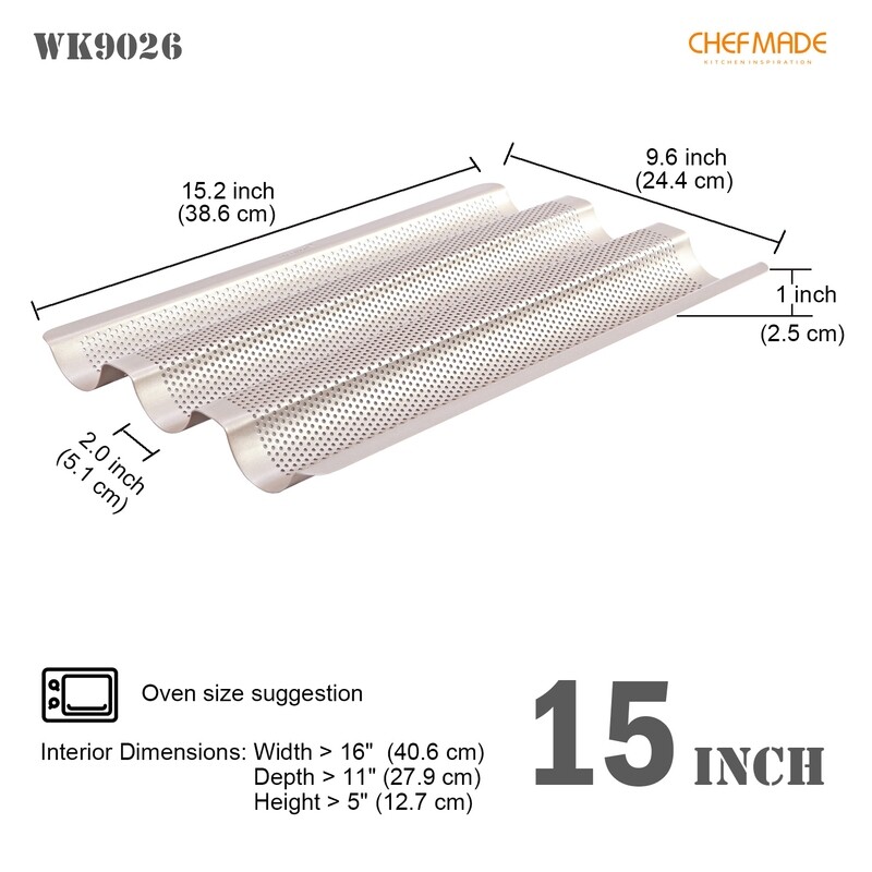 Non-Stick Perforated Baguette Tray 15"