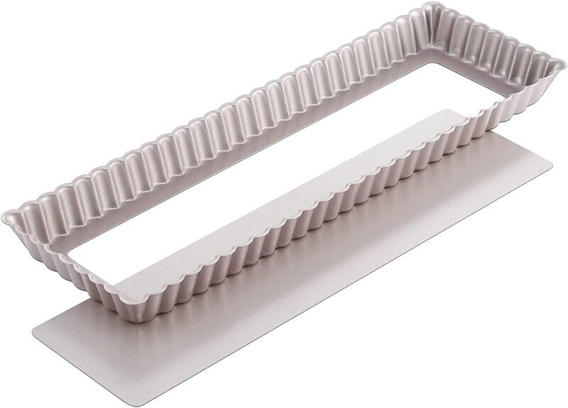 Non-Stick Rectangle Quiche Loose Bottom Pan 14&quot;x4.5&quot;