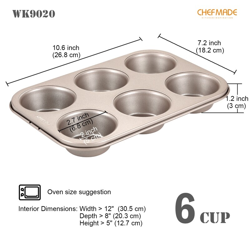 Non-Stick Cupcake Muffin Pan 6-Cav