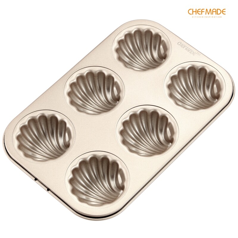 Non-Stick Spherical Shell Madeline Mold Pan 6-Cav