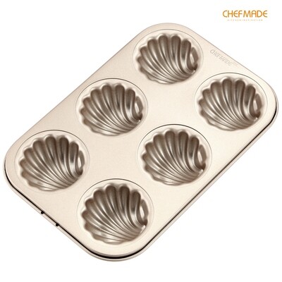 Non-Stick Spherical Shell Madeline Mold Pan 6-Cav