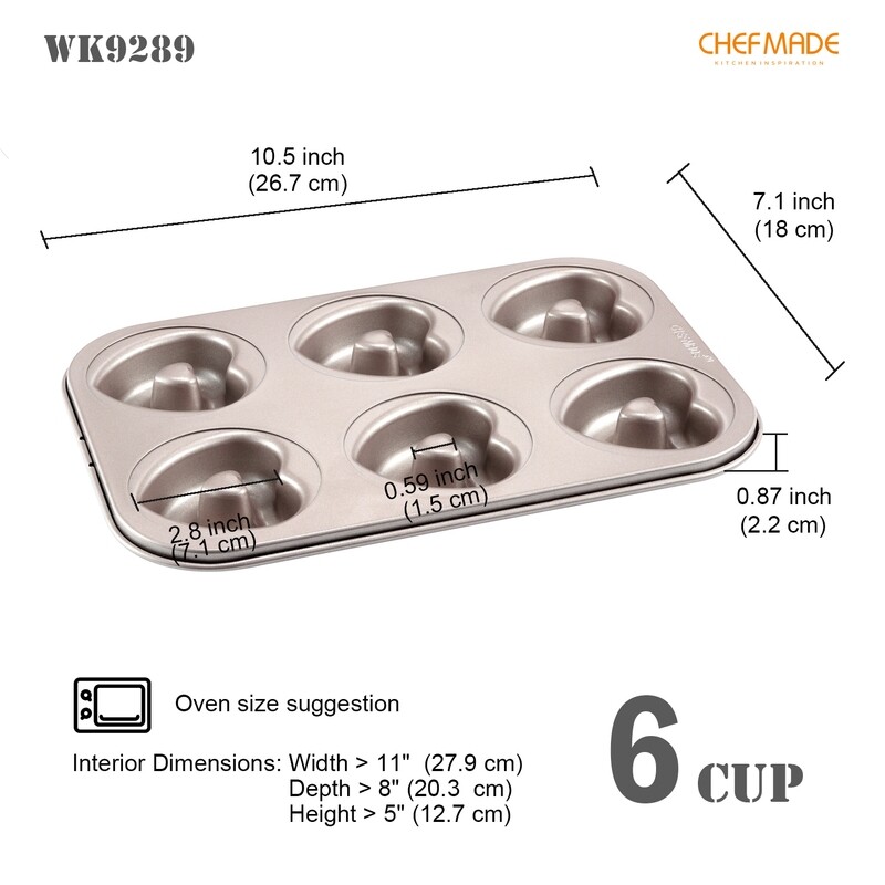 Non-Stick Heart-Shaped Donut Mold Pan 6-Cav