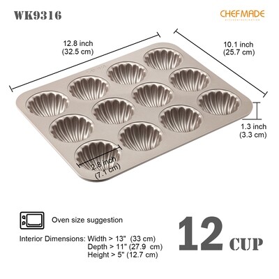 Non-Stick Spherical Shell Madeline Pan 12-Cav