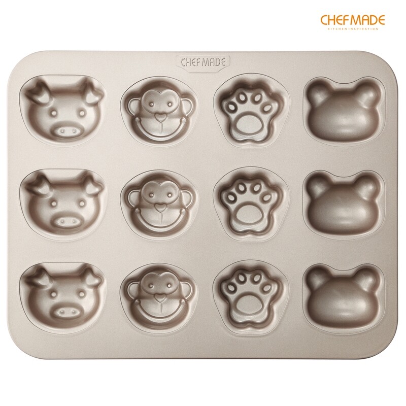 Non-Stick Animal Muffin Pan 12-Cav