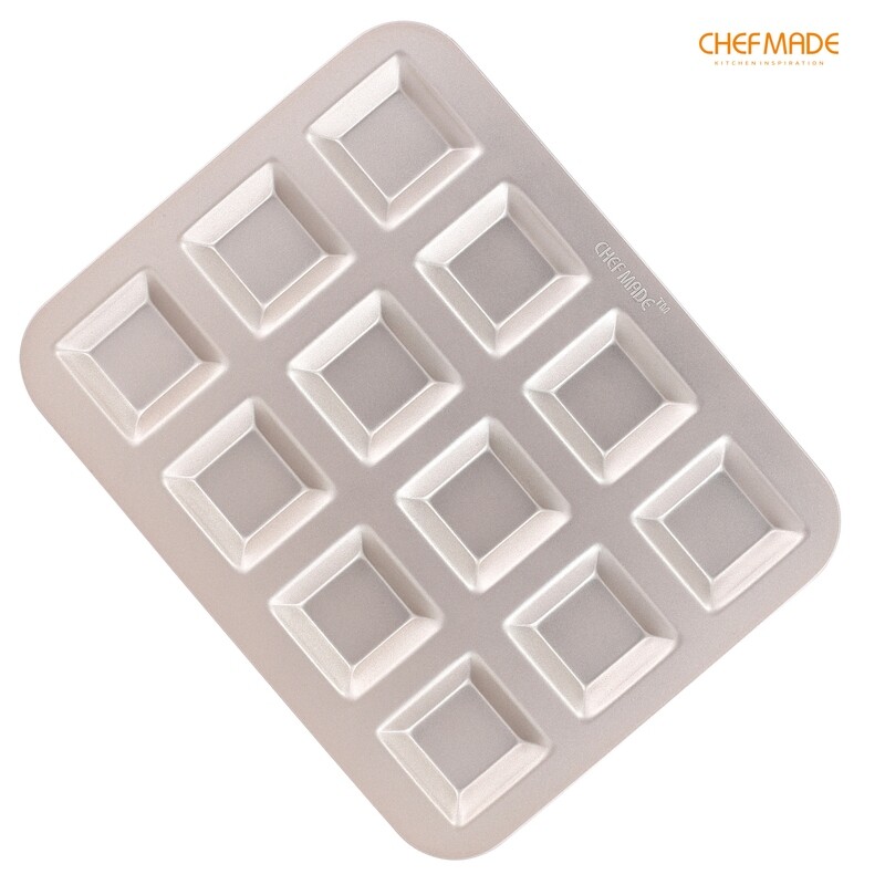 Non-Stick Square Financier Muffin Pan 12-Cav