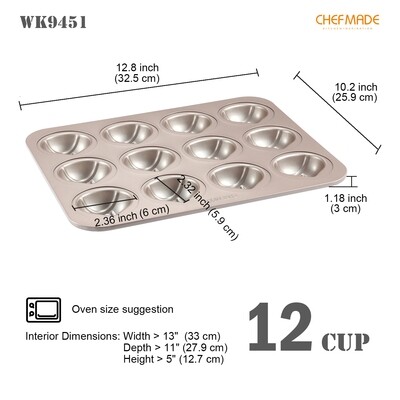 Non-Stick Chestnut-Shaped Muffin Pan 12-Cav