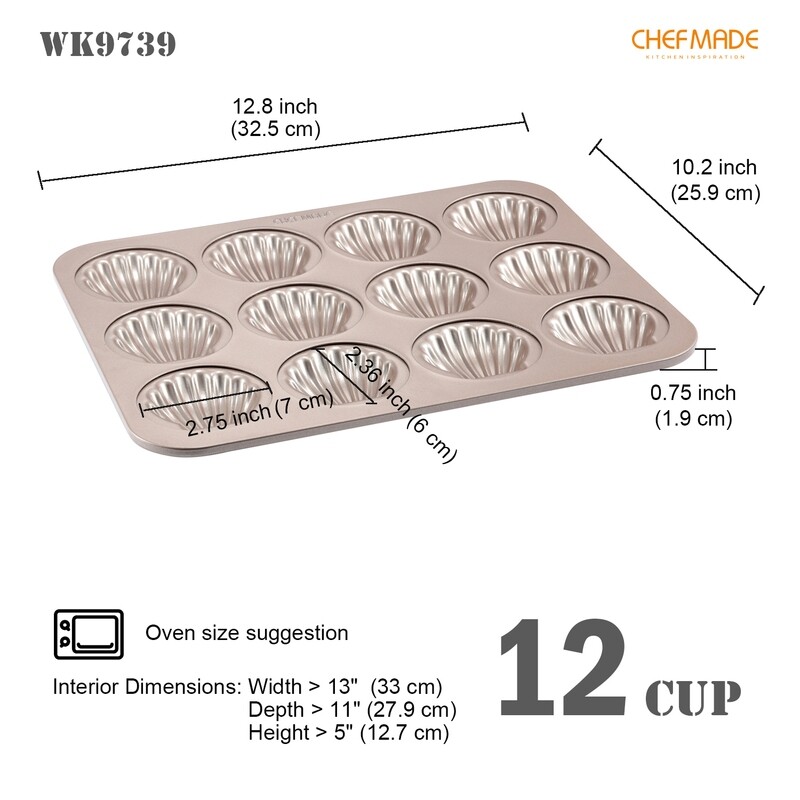 Non-Stick Scallop Madeline Pan 12-Cav