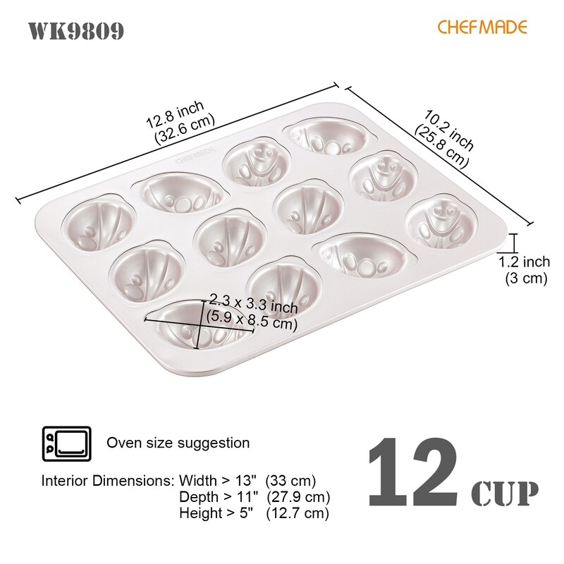 Non-Stick Animal Muffin Beetle Pan12-Cav