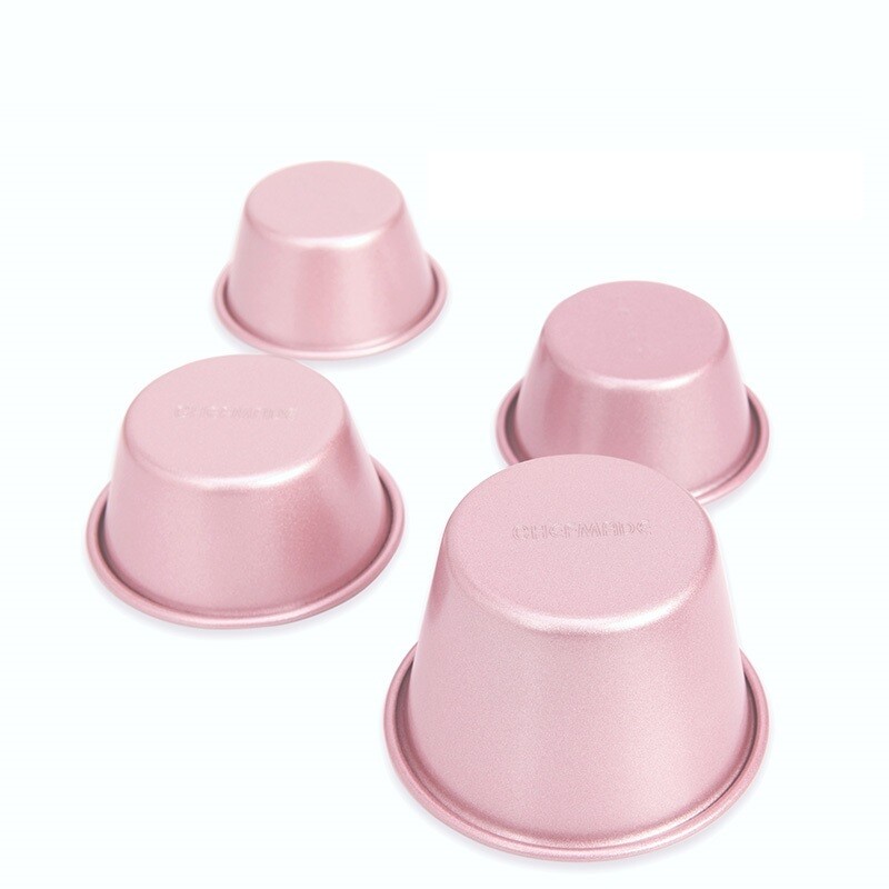 Non-Stick Rose Gold Pudding Mould 4-Pcs