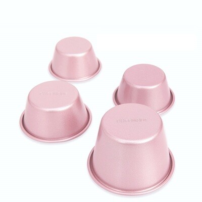 Non-Stick Rose Gold Pudding Mould 4-Pcs