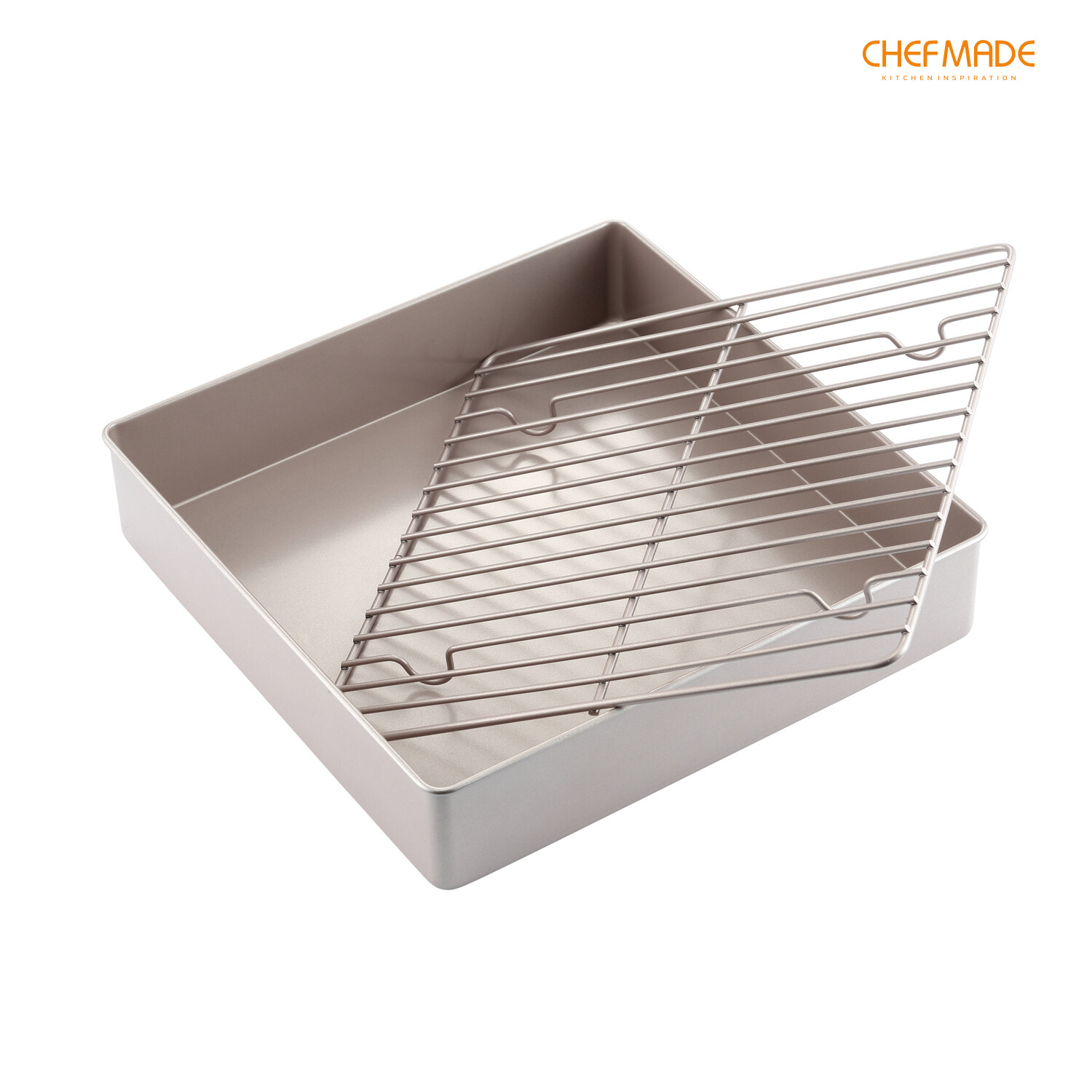Non-Stick Square Deep Baking/Roasting Pan with Rack 11-Inch