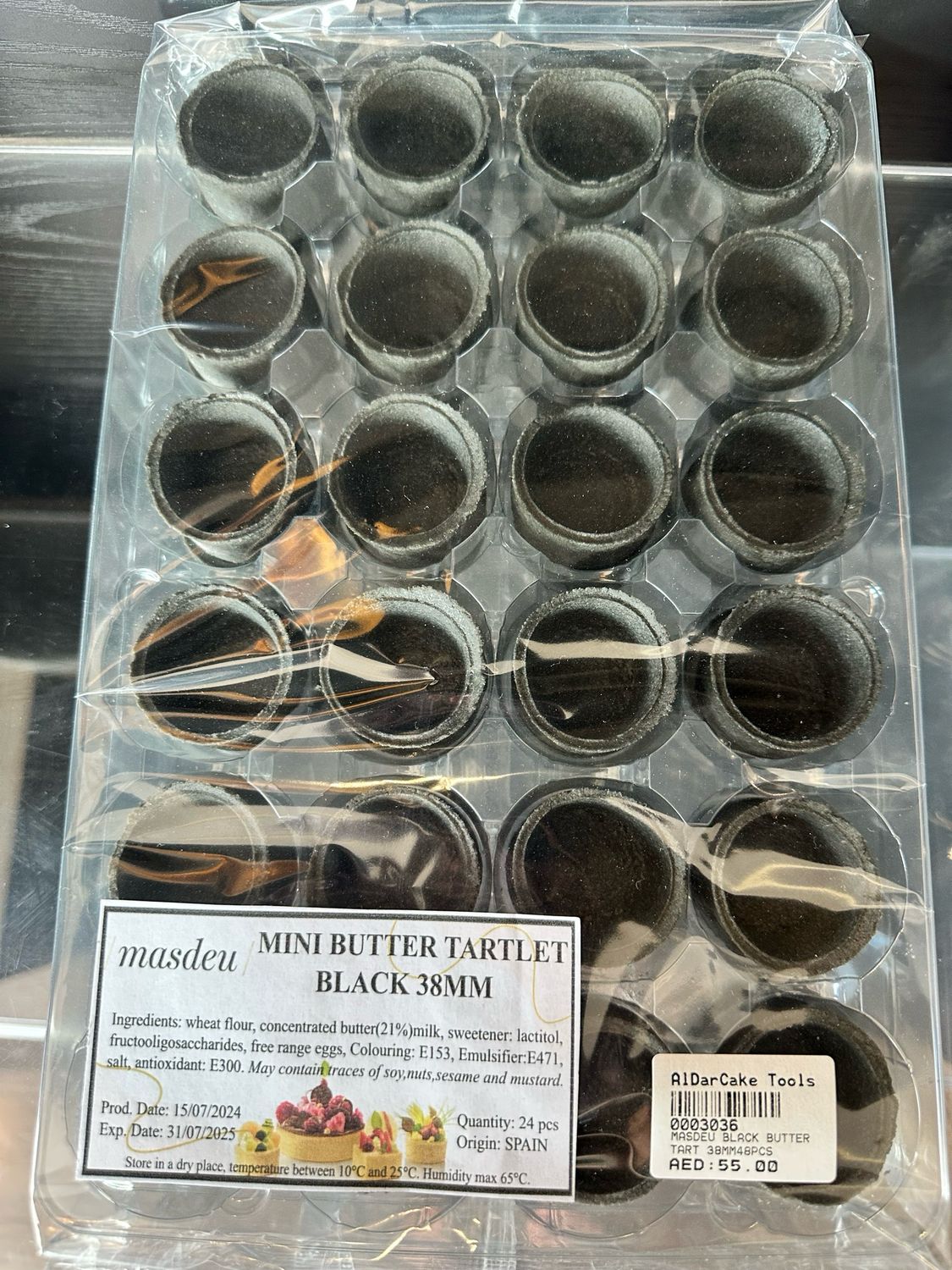 Mini Butter Tartlet Black 38mm 24pcs
