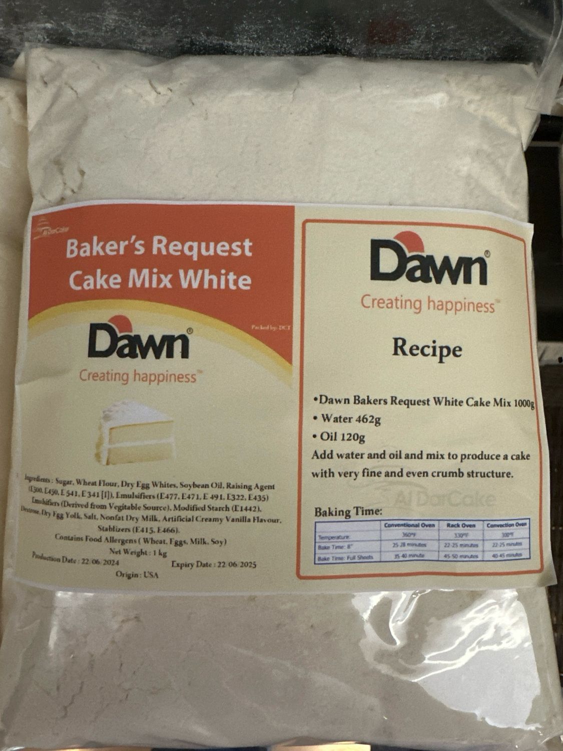 Dawn Vanilla Cake Mix