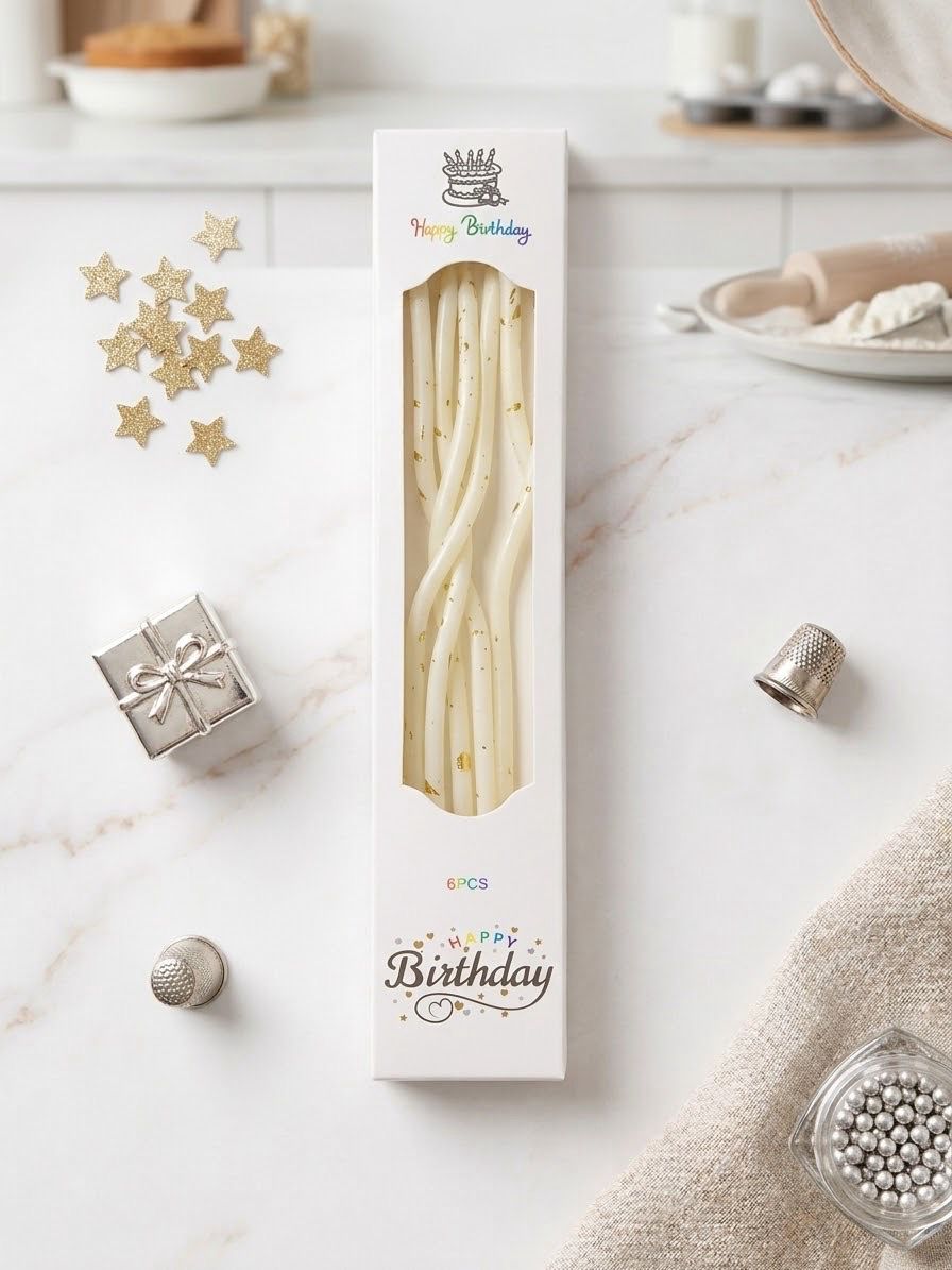 Birthday Candle 6pc - White