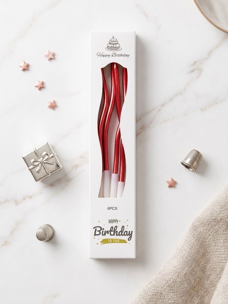 Birthday Candle 6pc - Red
