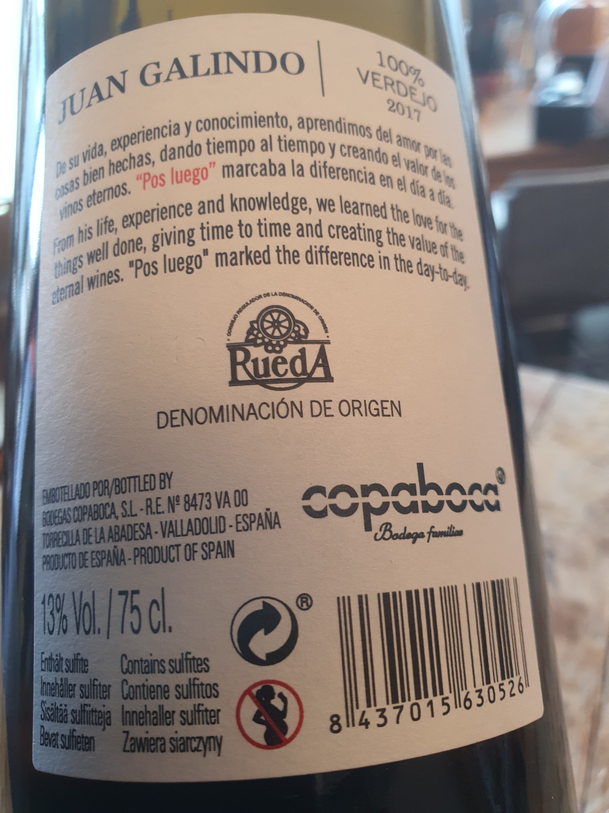 Juan Galindo Rueda SL Barrica White