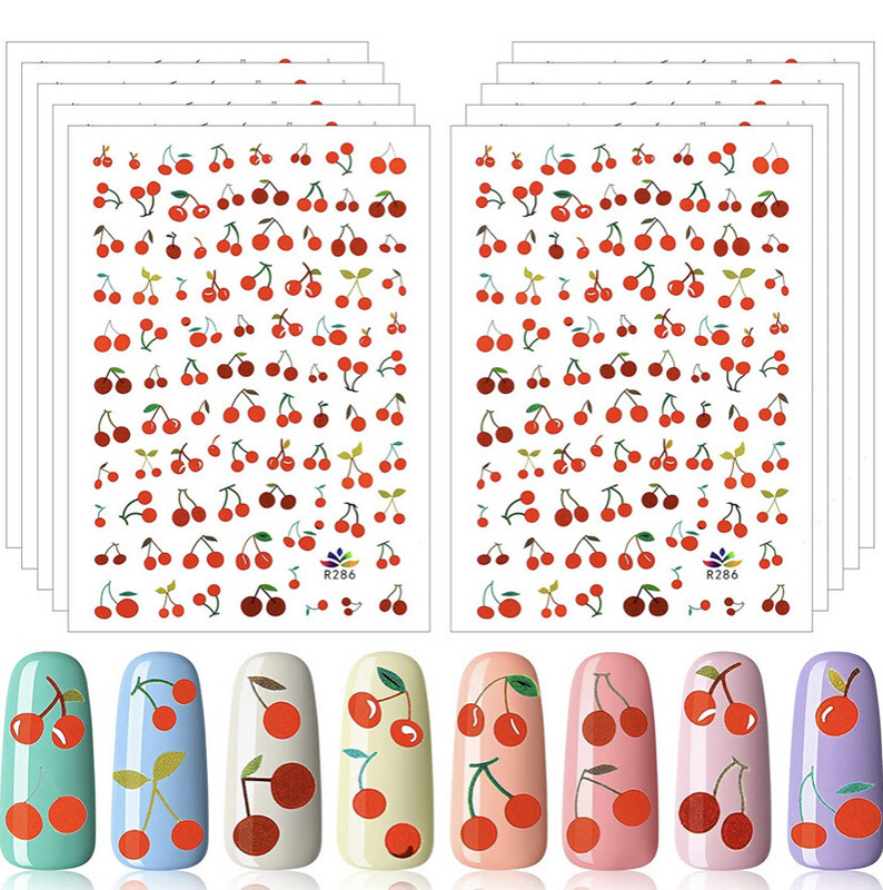 Cherry Nail Stickers 3D