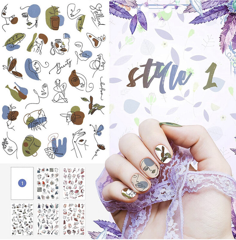 Abstract Nail Stickers Graffiti