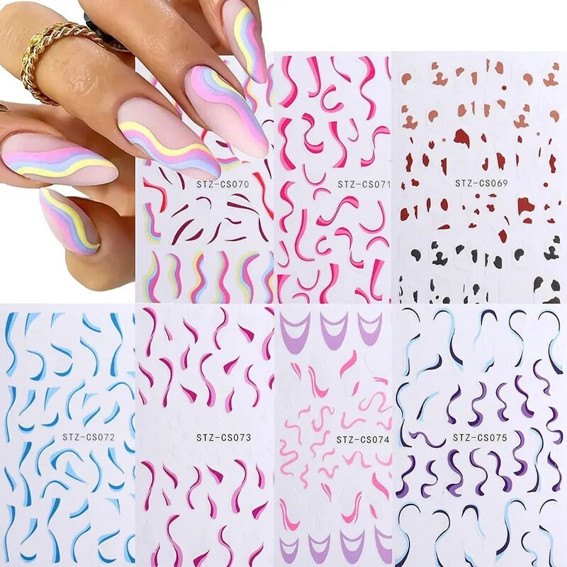Swirl Wavy Nail Stickers