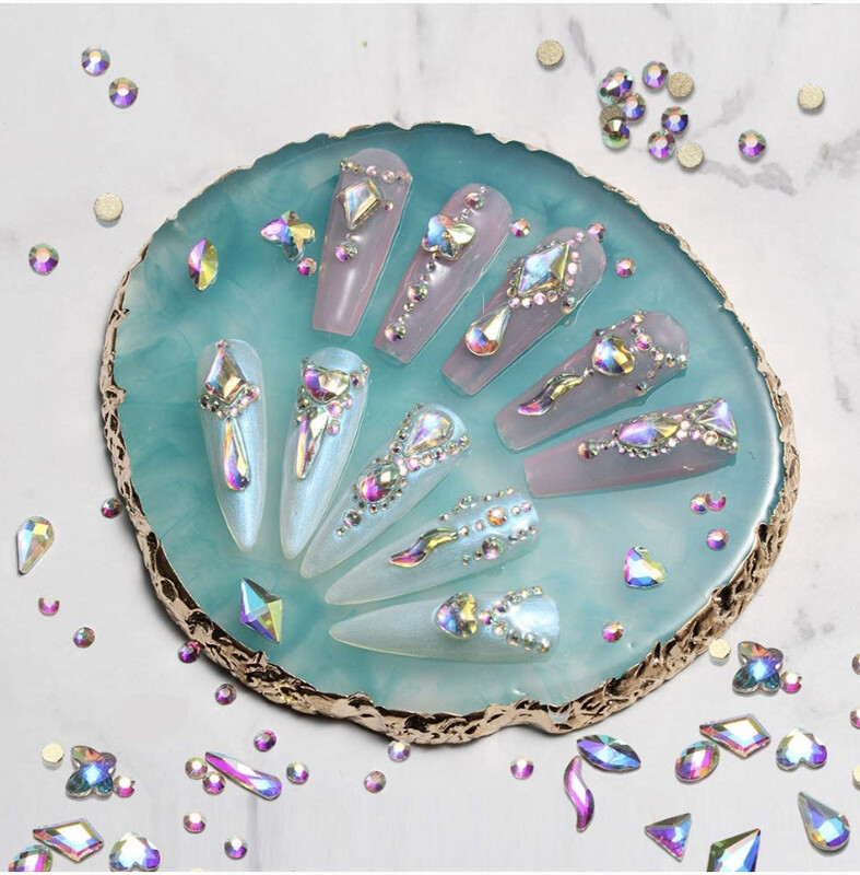 Nails art Rhinestones, Multi Shapes ab Crystal Nail Gems