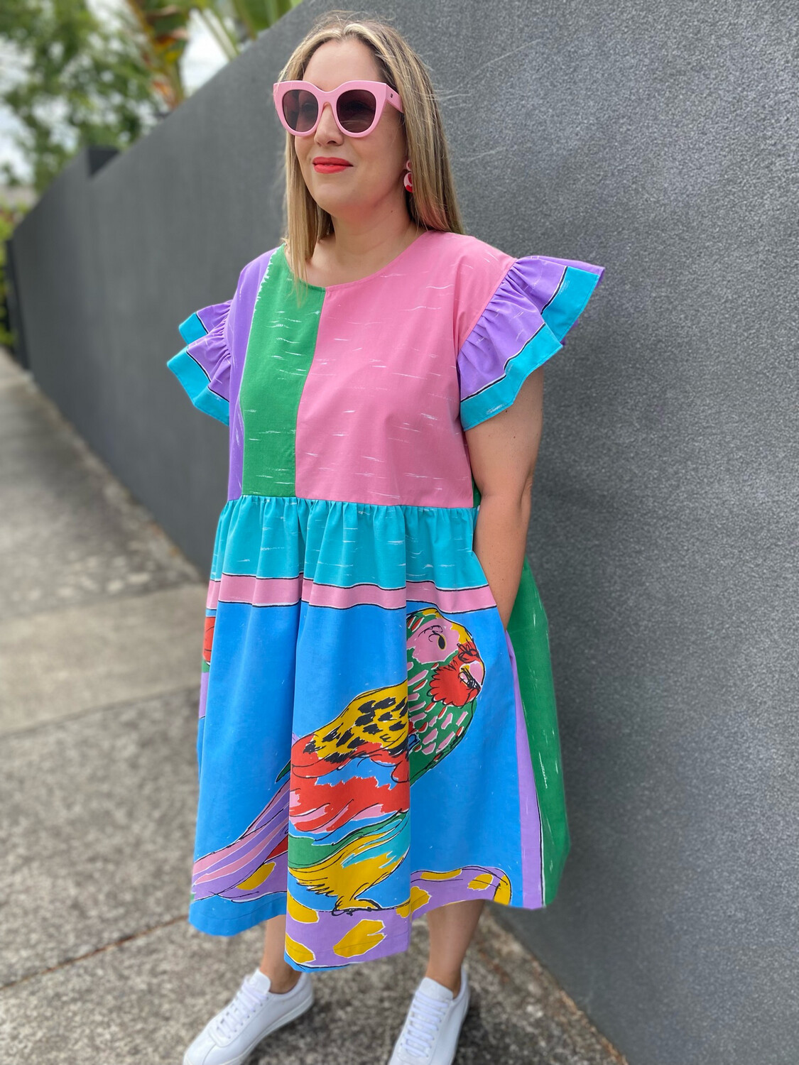 Ken Done Parrots Smock Dress
