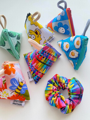 Gift Set Duo - Triangle Coin Purse &amp; Scrunchy