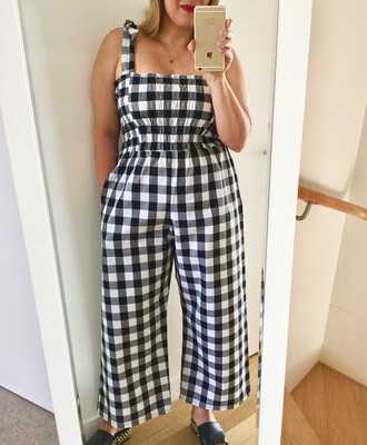 Monochrome Gingham Jumpsuit