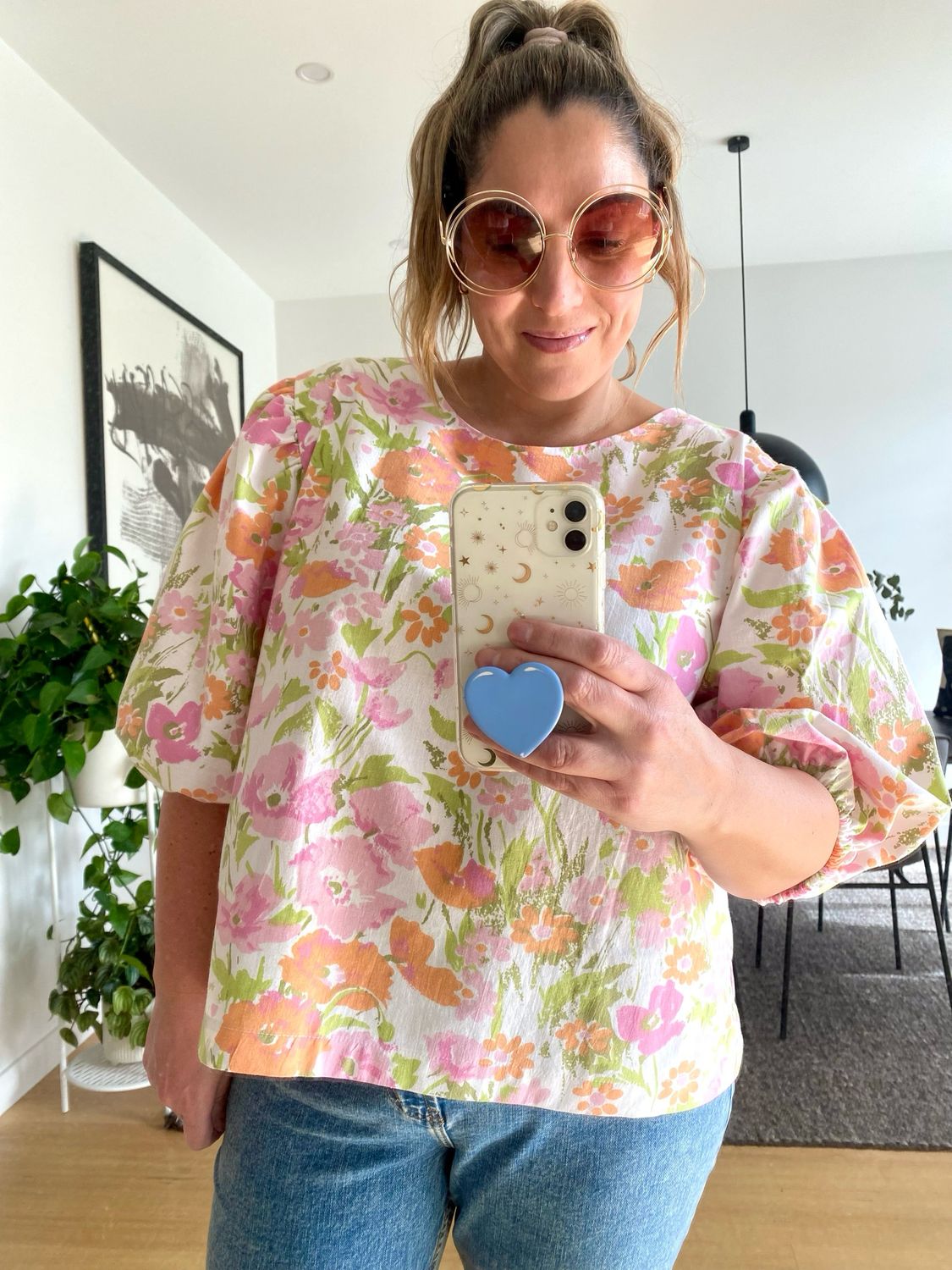 Vintage Florals Puff Sleeve Top - Various Prints