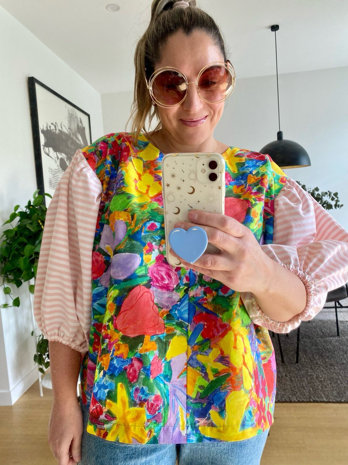 Ken Done Floral Puff Sleeve Top