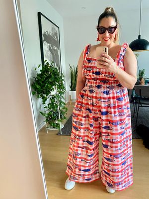 Red Gingham Fishies Jumpsuit