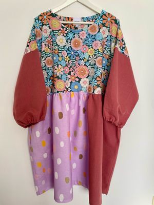 Floral Linen Smock Dress 3XL