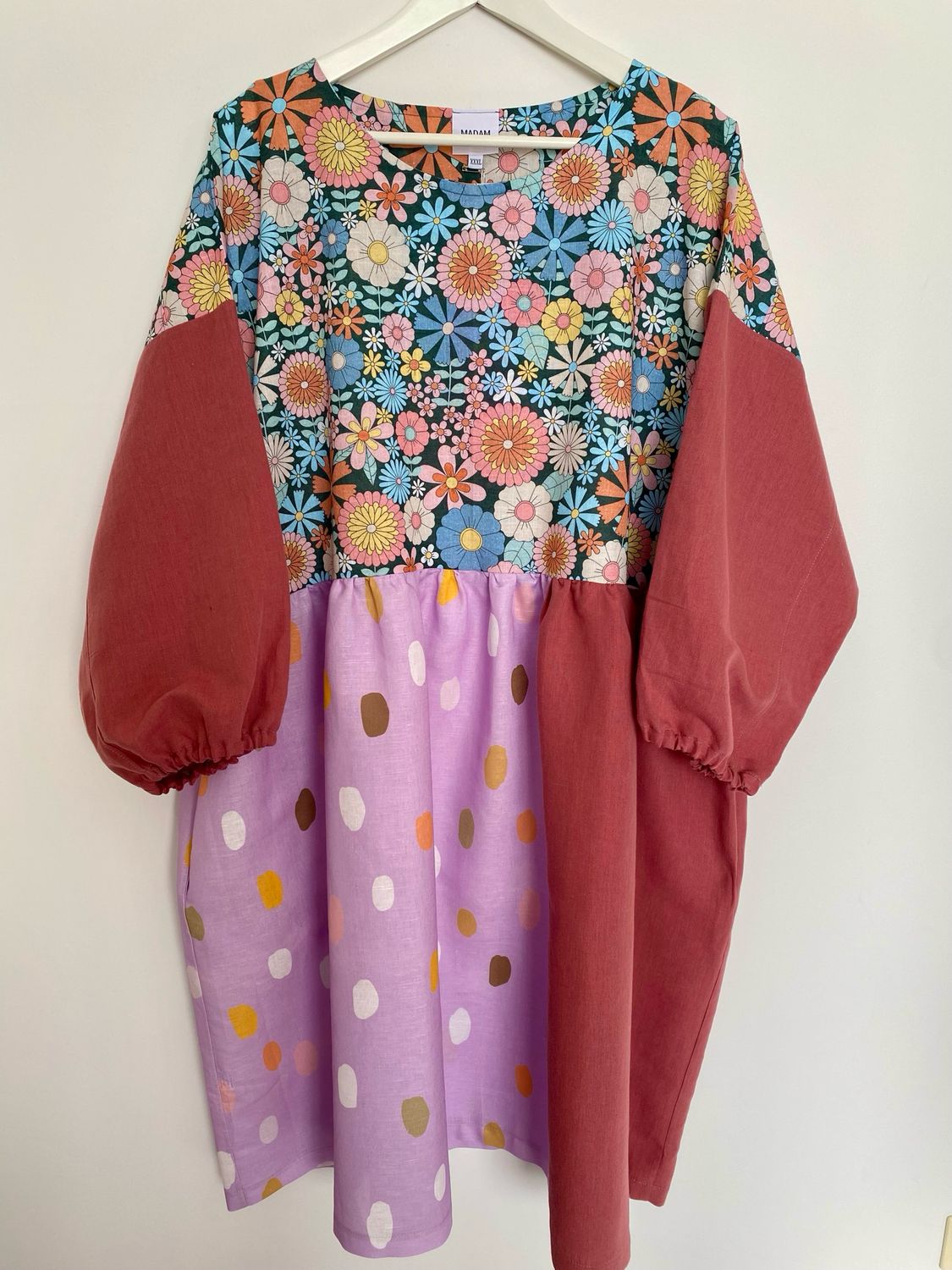 Floral Linen Smock Dress 3XL