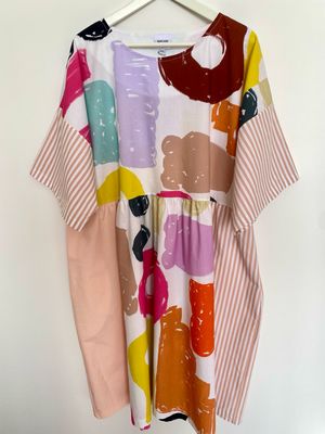 Quirky Shapes Colourful Smock Dress 3XL