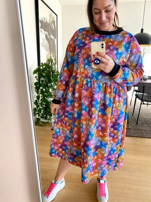 Possum Dreaming Winter Stretch Smock Dress L