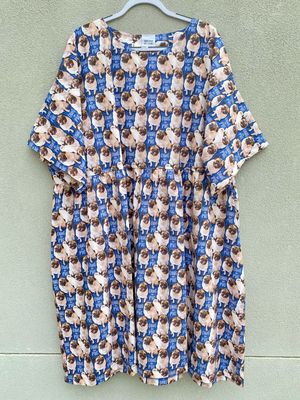 Doug The Pug Blue Smock Dress