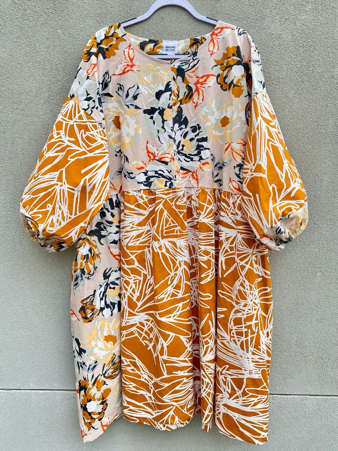 Terracotta Autumn Florals Smock Dress 4XL