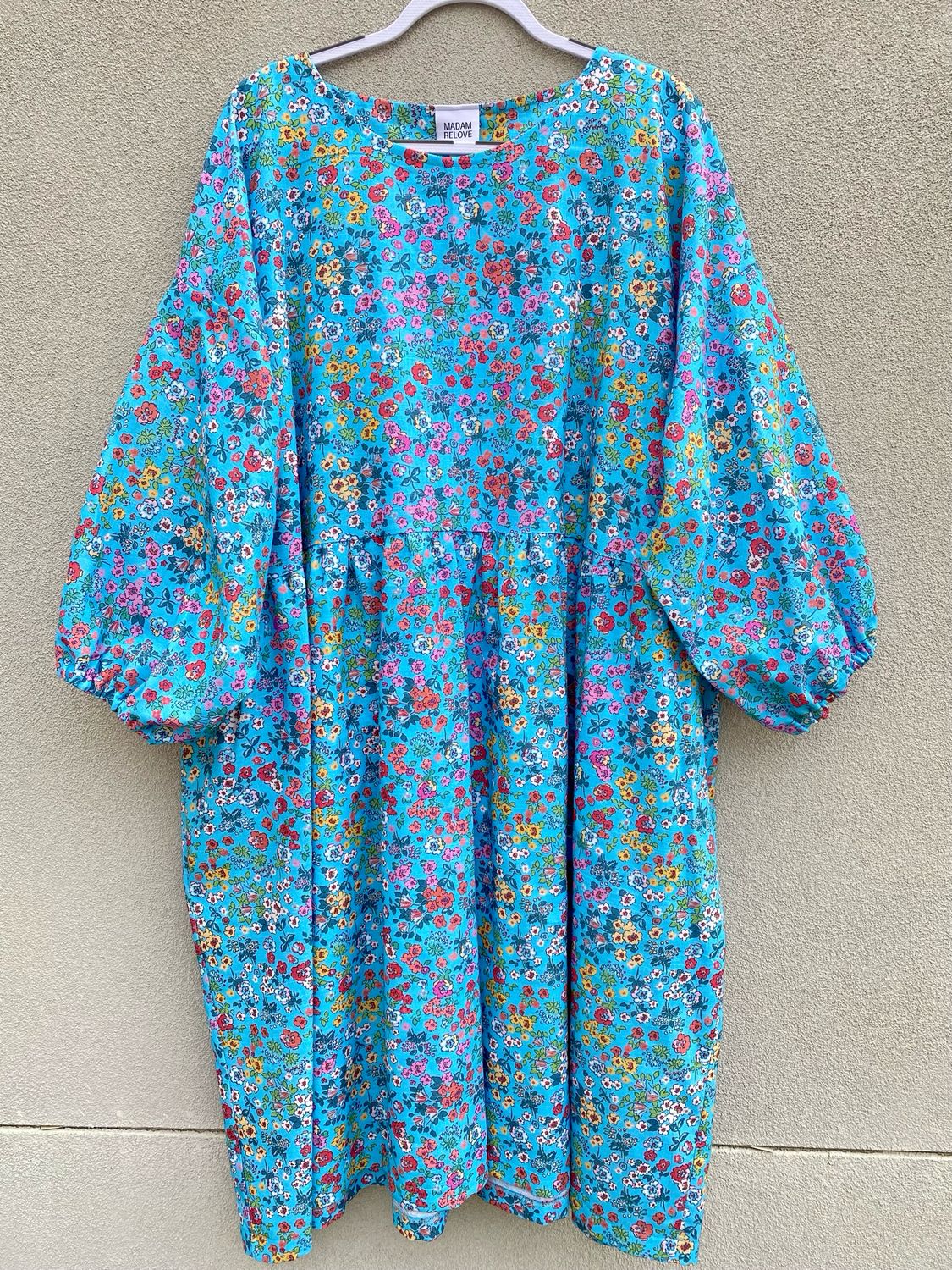 Blue Ditzy Florals Smock Dress 4XL
