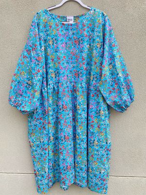 Blue Ditzy Florals Smock Dress 4XL