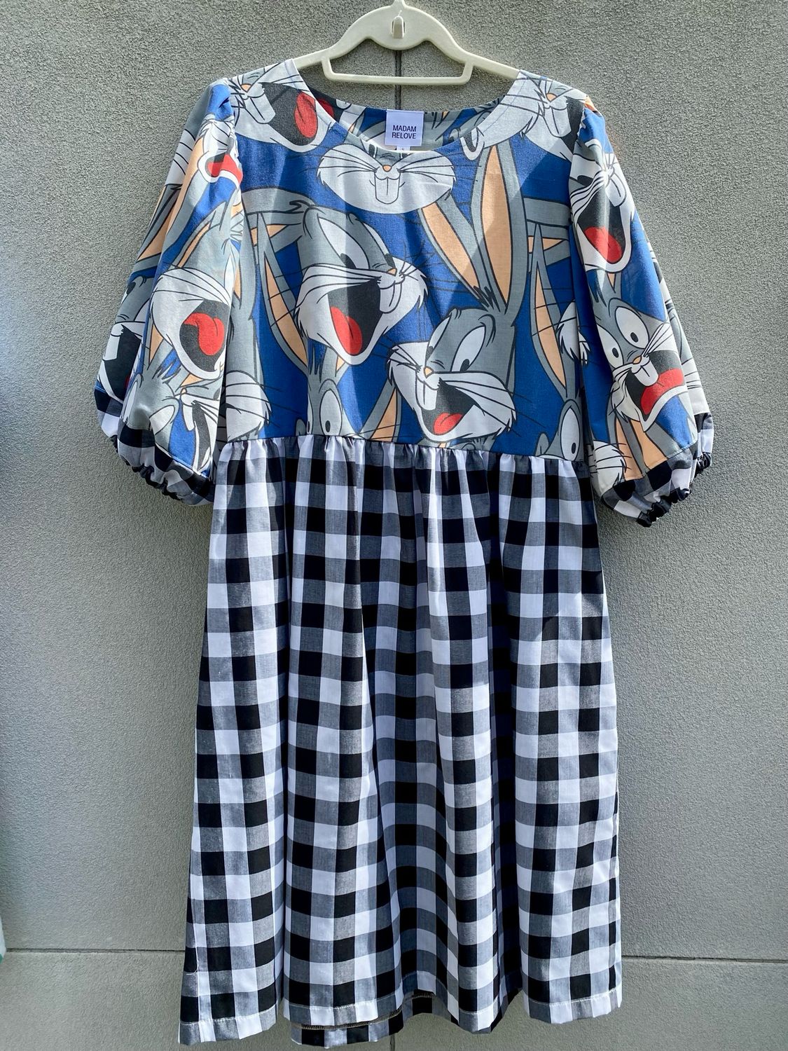 Bugs Bunny Gingham Smock Dress S
