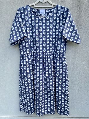 Navy Blue Polar Bears Smock Dress S