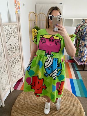 Mr Men Lime Smock Dress