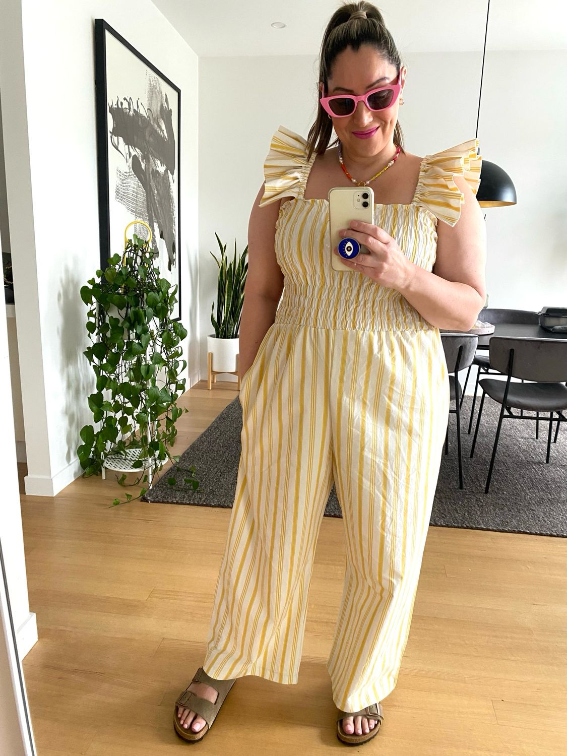 Lemon Stripes Ruffle Jumpsuit