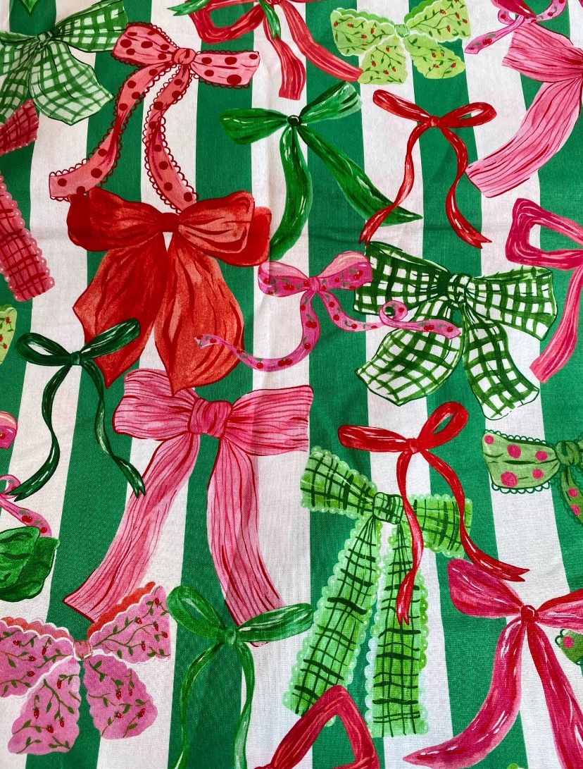 Christmas Bows Striped Jumpsuit