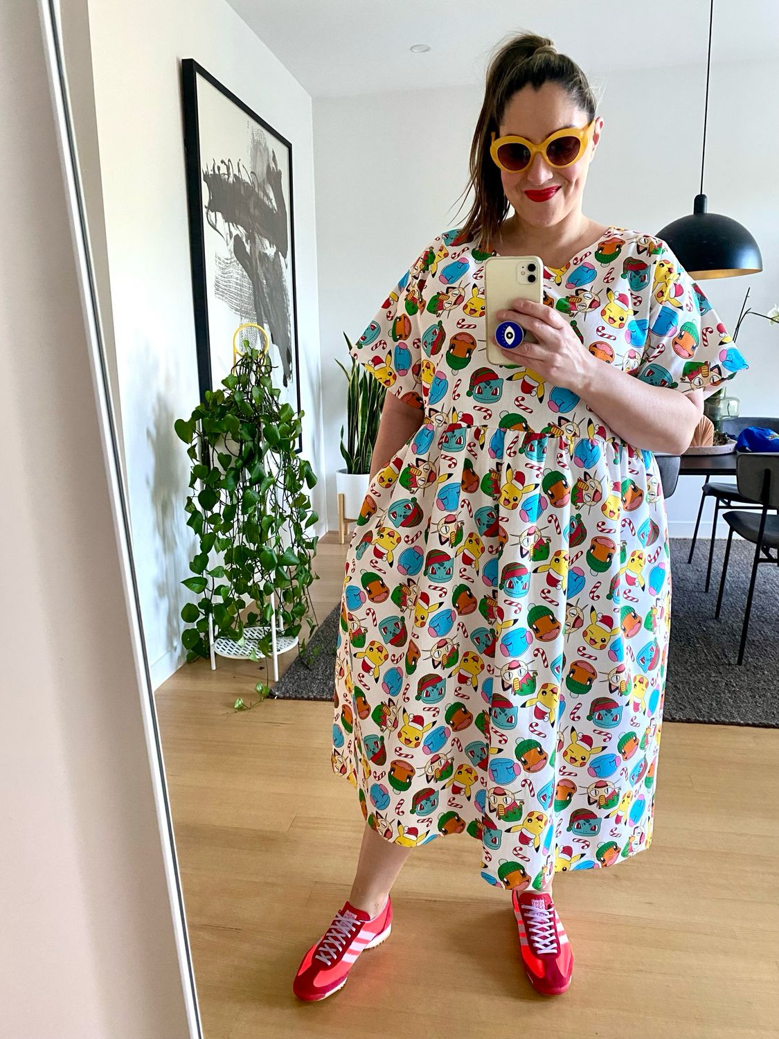 Christmas Pokémon White Smock Dress