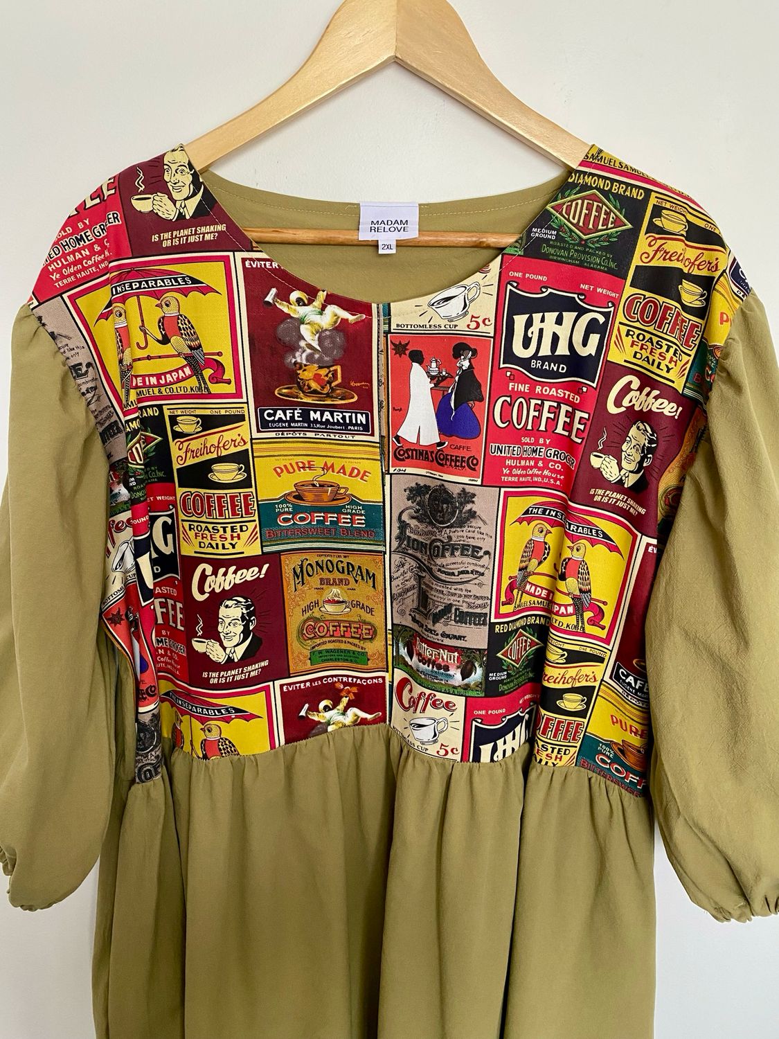 Khaki Coffee Smock Dress XXL